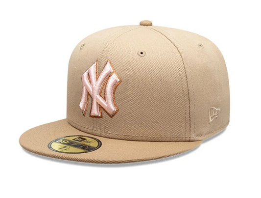 New York Yankees MLB Pink Khaki 59FIFTY Beige