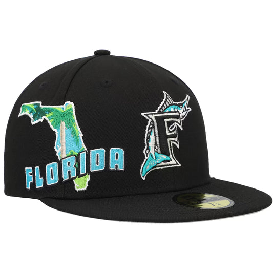 Florida Marlins New Era Stateview 59FIFTY cerrada